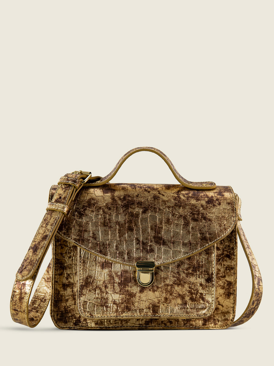 borsa-mademoiselle-geroge-specchio-dorato-vista-laterale-w05-cr-db-g