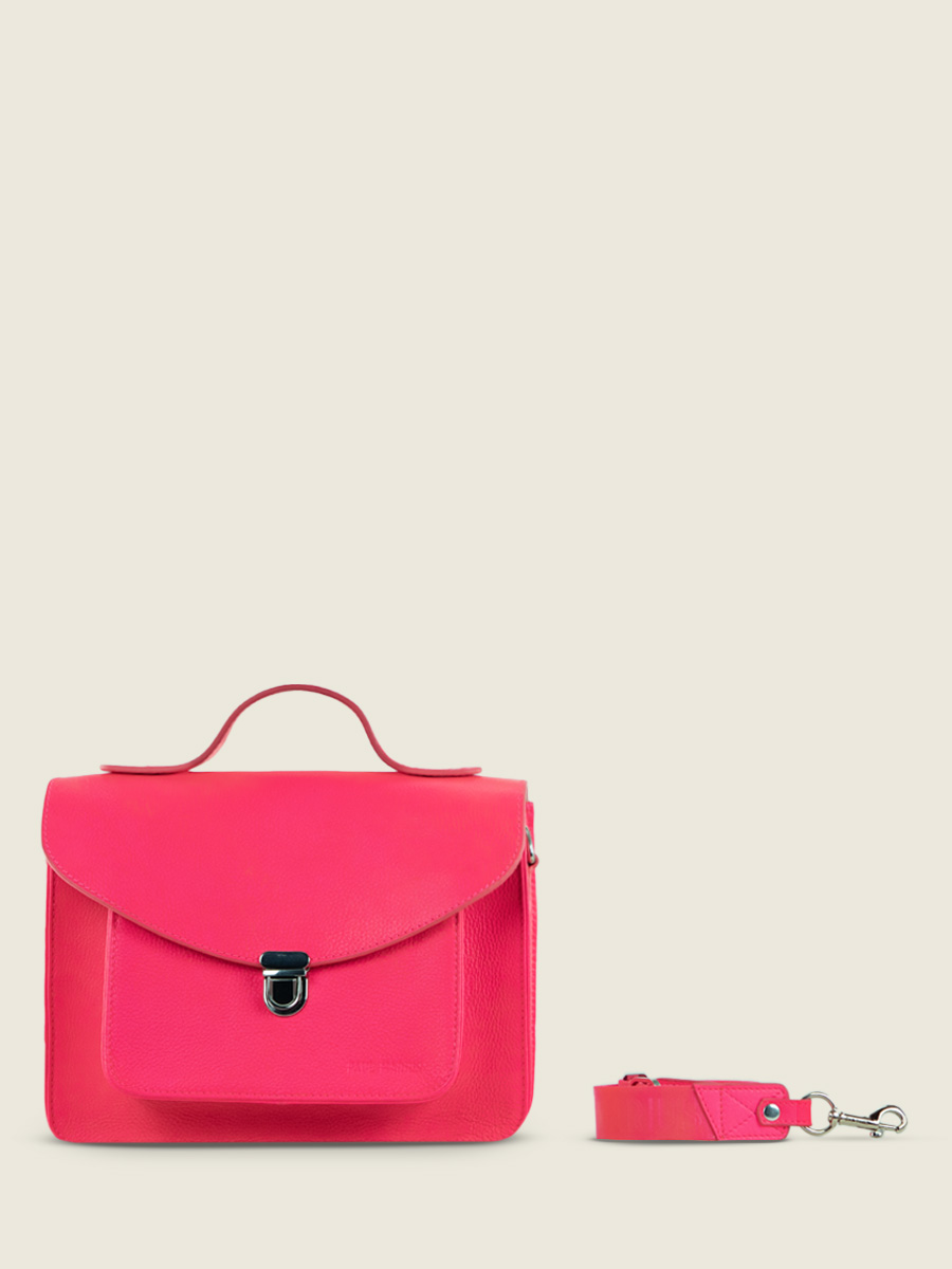 foto-vista-faccia-borsa-a-mano-in-pelle-rosa-mademoiselle-george-neon-paul-marius-w05-ne-pi