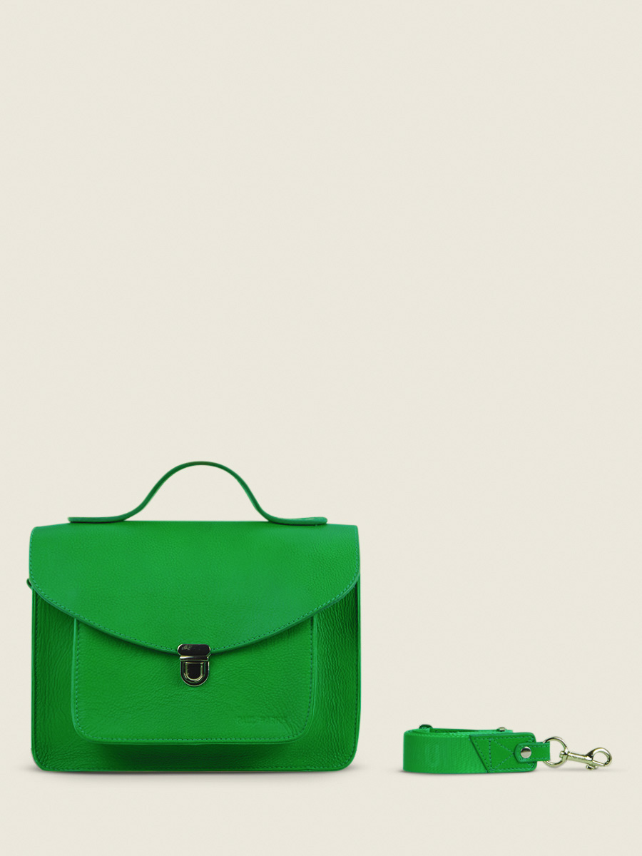 foto-vista-lato-borsa-a-mano-in-pelle-verde-mademoiselle-george-neon-paul-marius-w05-ne-gr
