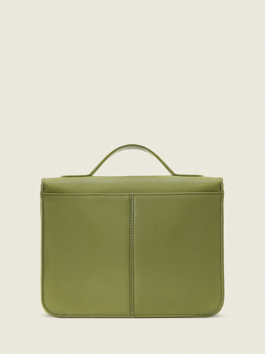 borsa-a-tramoggia-in-pelle-mademoiselle-george-n2-verde-oliva-vista-posteriore-w105-gr-o