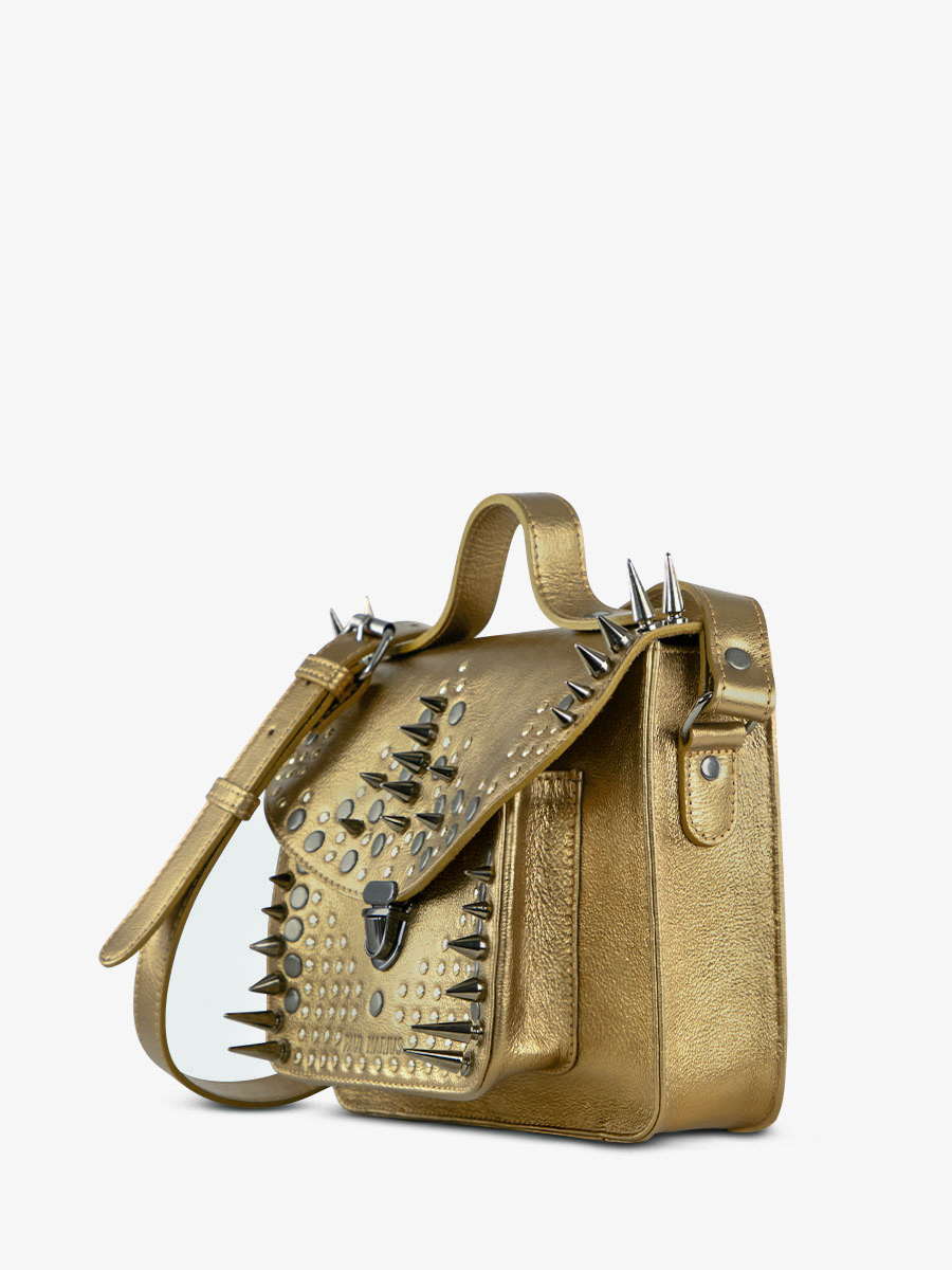 foto-vista-laterale-borsa-a-tramonto-in-pelle-dorata-mademoiselle-george-edizione-nera-opus-paul-marius-w05-bed-op4-og