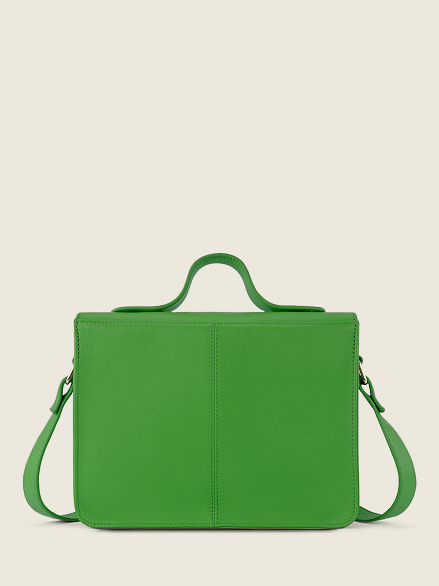 foto-vista-posteriore-borsa-a-tramonto-in-pelle-verde-mademoiselle-george-sorbet-kiwi-paul-marius-w05-sb-gr