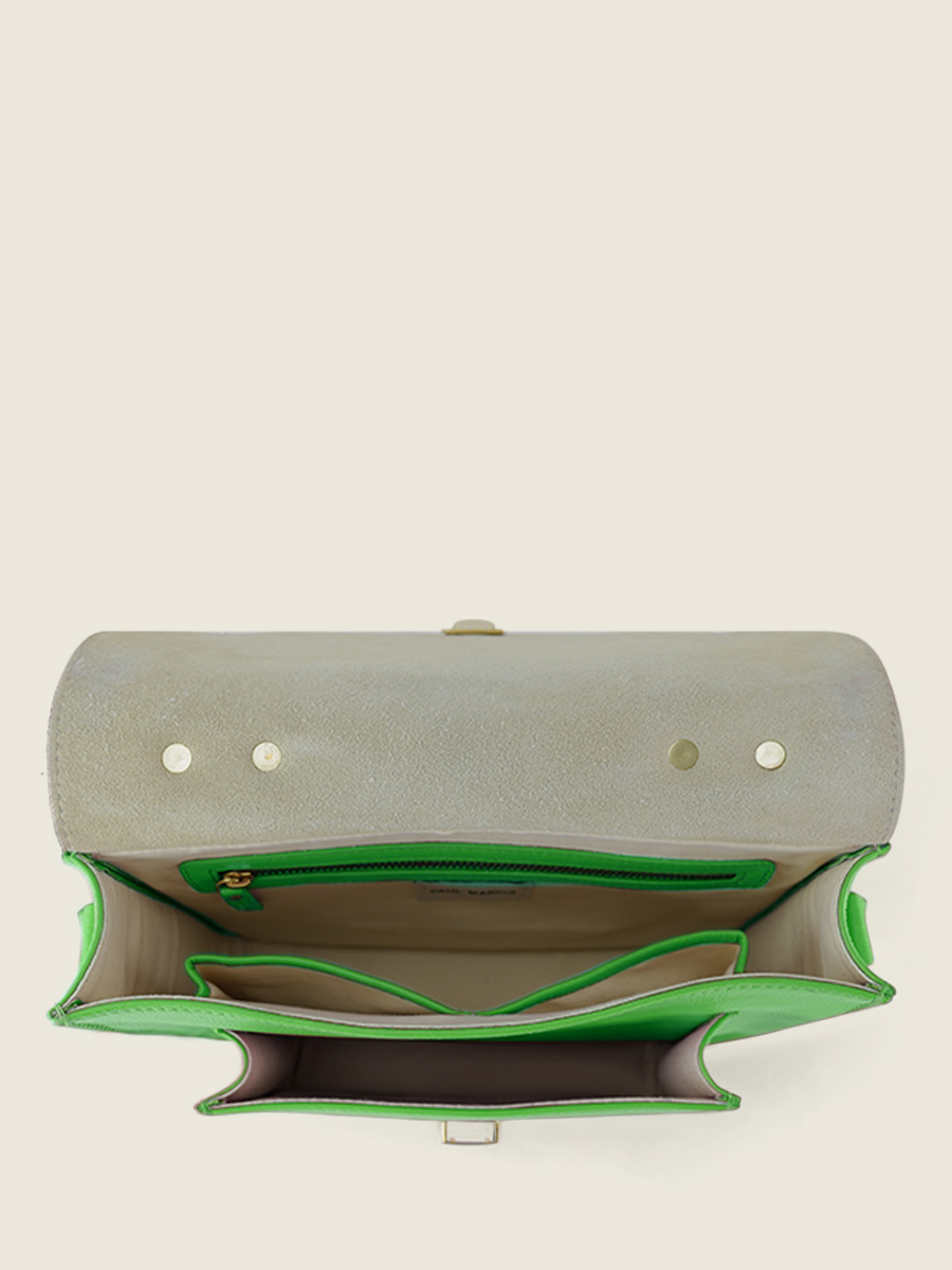 foto-vista-interna-borsa-a-tramoggia-in-pelle-verde-mademoiselle-george-sorbet-kiwi-paul-marius-w05-sb-gr