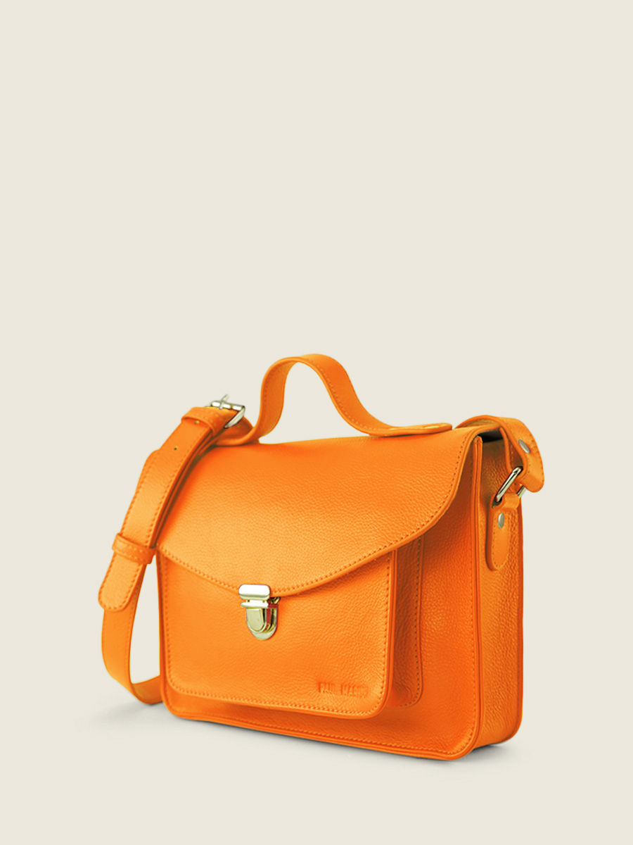foto-vista-posteriore-borsa-a-tramoggia-in-pelle-arancione-mademoiselle-george-sorbet-mango-paul-marius-w05-sb-o