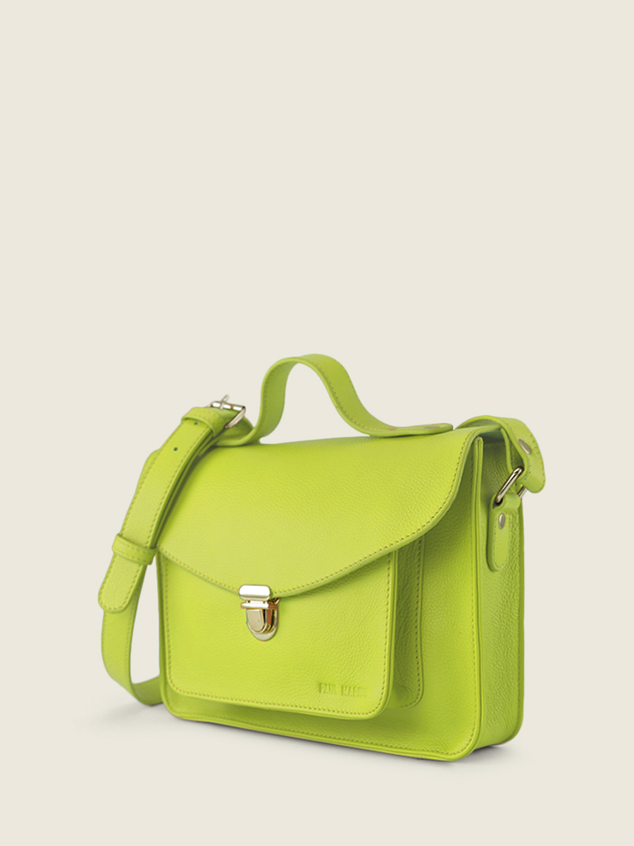 foto-vista-lato-borsa-a-tramonto-in-pelle-verde-mademoiselle-george-sorbet-pomme-paul-marius-w05-sb-lgr