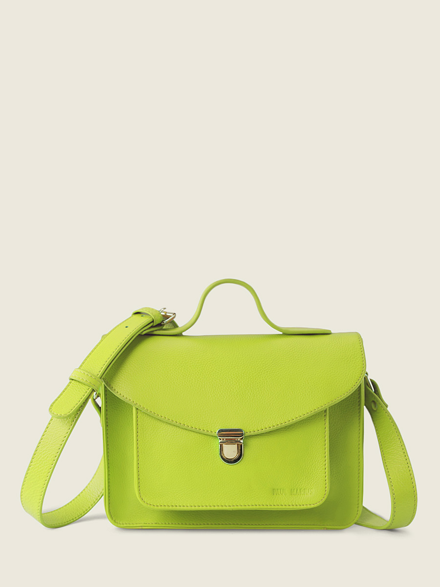 foto-vista-frontale-borsa-a-tramonto-in-pelle-verde-mademoiselle-george-sorbet-pomme-paul-marius-w05-sb-lgr