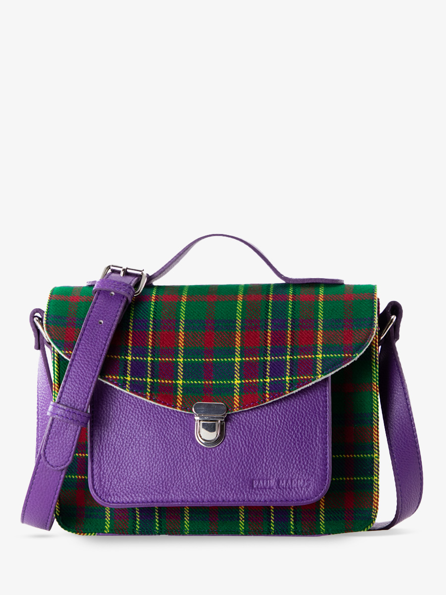 foto-vista-laterale-borsa-mano-in-pelle-tessuto-tartan-mademoiselle-george-versus-paul-marius-w05-sco-gr-p