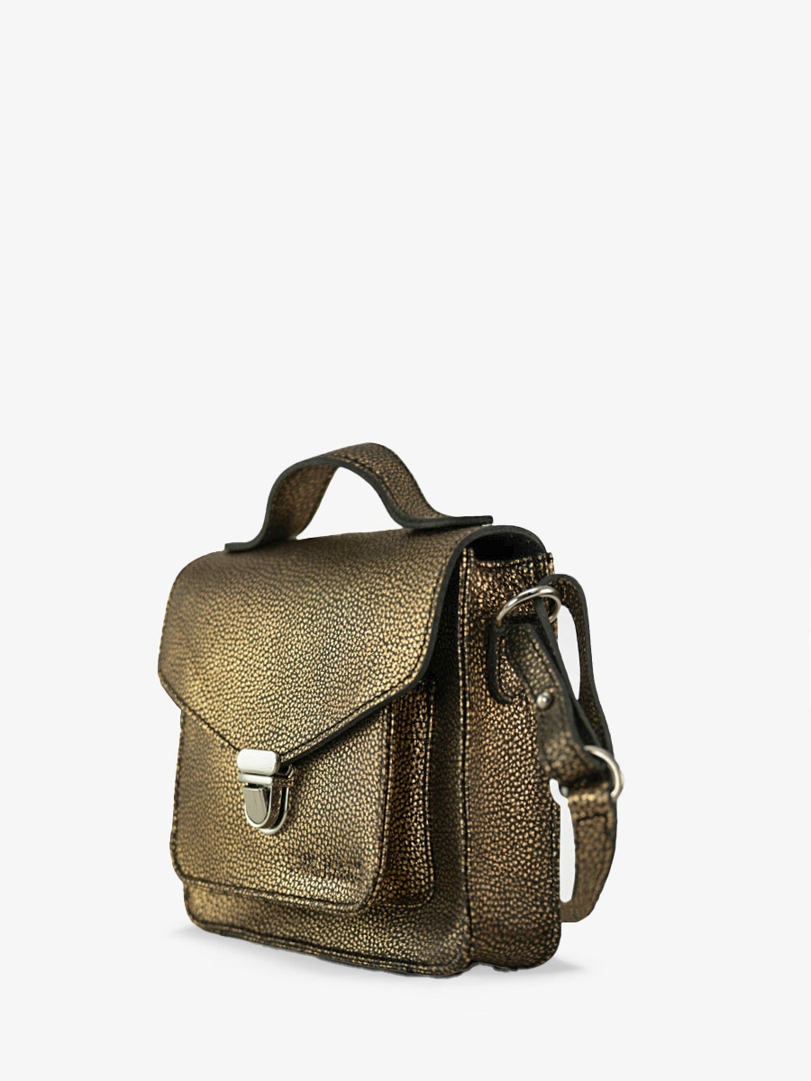 foto-vista-laterale-borsa-a-mano-in-pelle-nera-dorata-mademoiselle-george-xs-granite-paul-marius-w05xs-gra-g-b