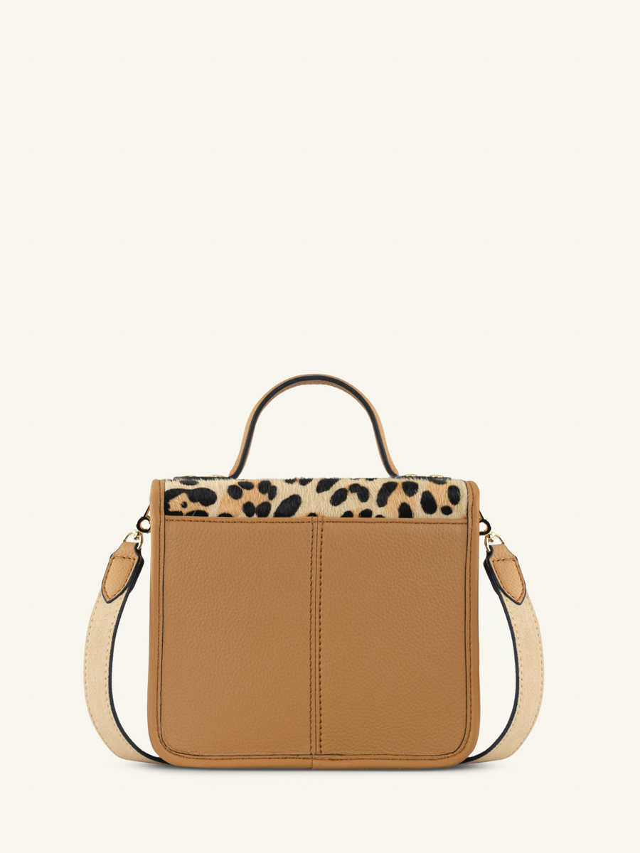 borsa-in-pelle-Mademoiselle George XS-leopard-beige-vista-posteriore-w05xs-lp-bei