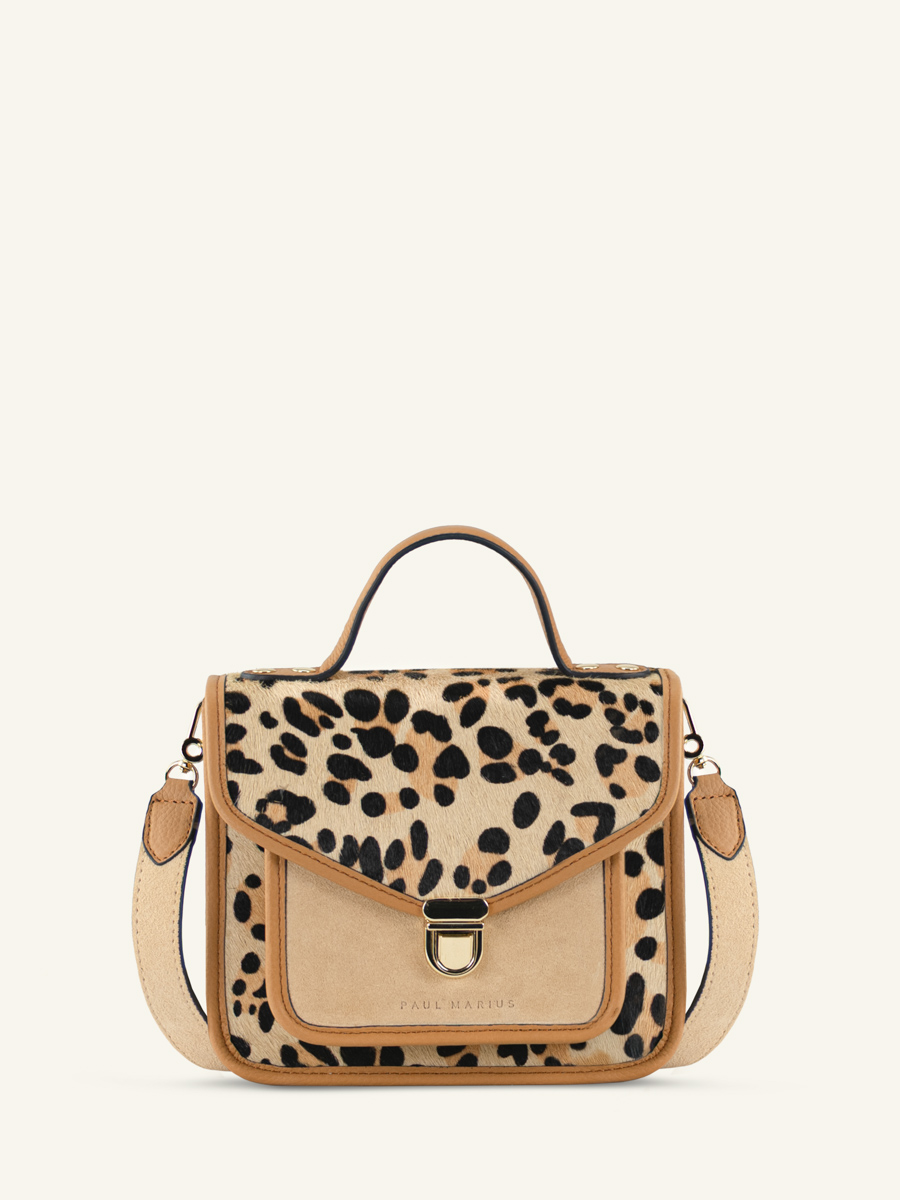borsa-a-mano-in-pelle-Mademoiselle George XS-leopard-beige-vista-frontale-w05xs-lp-bei