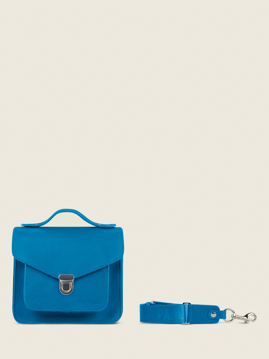 foto-vista-faccia-borsa-a-mano-in-pelle-blu-mademoiselle-george-xs-neon-paul-marius-w05xs-ne-blu