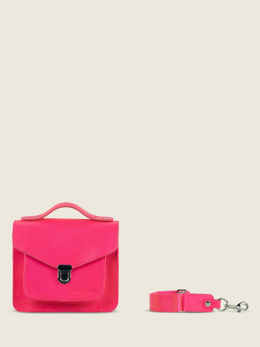 foto-vista-frontale-borsa-a-mano-in-pelle-rosa-mademoiselle-george-xs-neon-paul-marius-w05xs-ne-pi