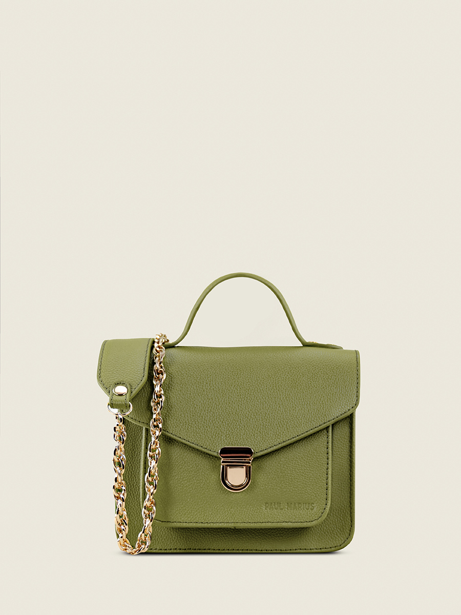 mini-borsa-a-tramoggia-in-pelle-mademoiselle-george-xs-n2-verde-oliva-vista-frontale-w105xs-gr-o