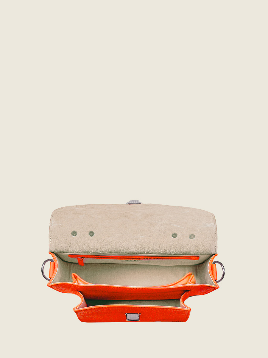 foto-interno-faccia-borsa-mano-in-pelle-arancione-mademoiselle-george-neon-paul-marius-w05-ne-o