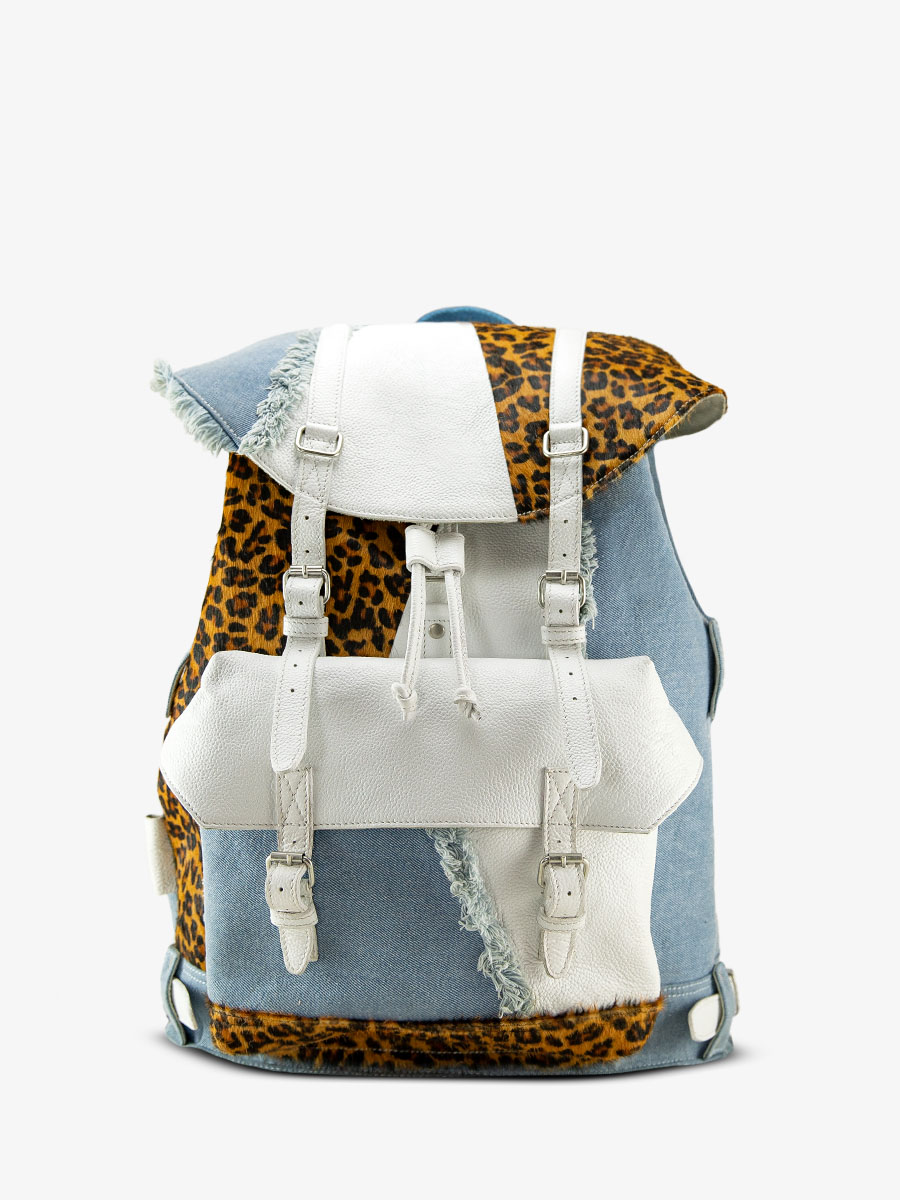 foto-vista-frontale-zaino-in-pelle-leopardato-bianco-monlegionnaire-chimere-denim-bianco-paul-marius-bbp-ch-w-denim