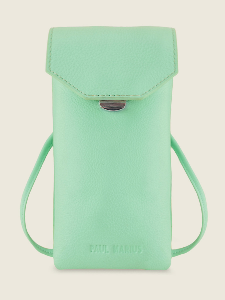 foto-vista-frontale-borsa-telefono-in-pelle-verde-eva-pastel-menta-paul-marius-m71-pt-gr