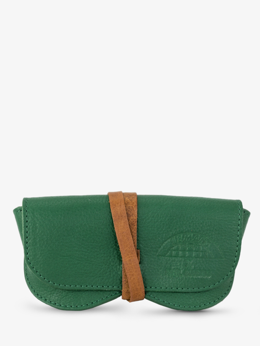foto-vista-frontale-custodia-occhiali-in-pelle-verde-custodia-per-occhiali-le-mans-classique-paul-marius-m49-lemans-dg