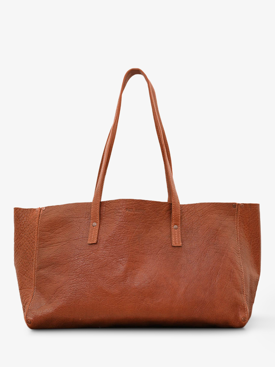 foto-vista-frontale-borsa-a-manico-lungo-in-pelle-donna-marrone-leffronte-m-naturel-paul-marius-w12-l