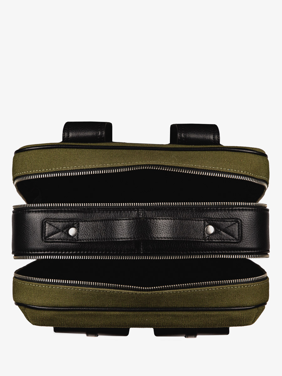 foto-vista-interna-zaino-in-pelle-unisex-nero-kaki-urbain-nero-tela-kaki-paul-marius-b08-obl-gc