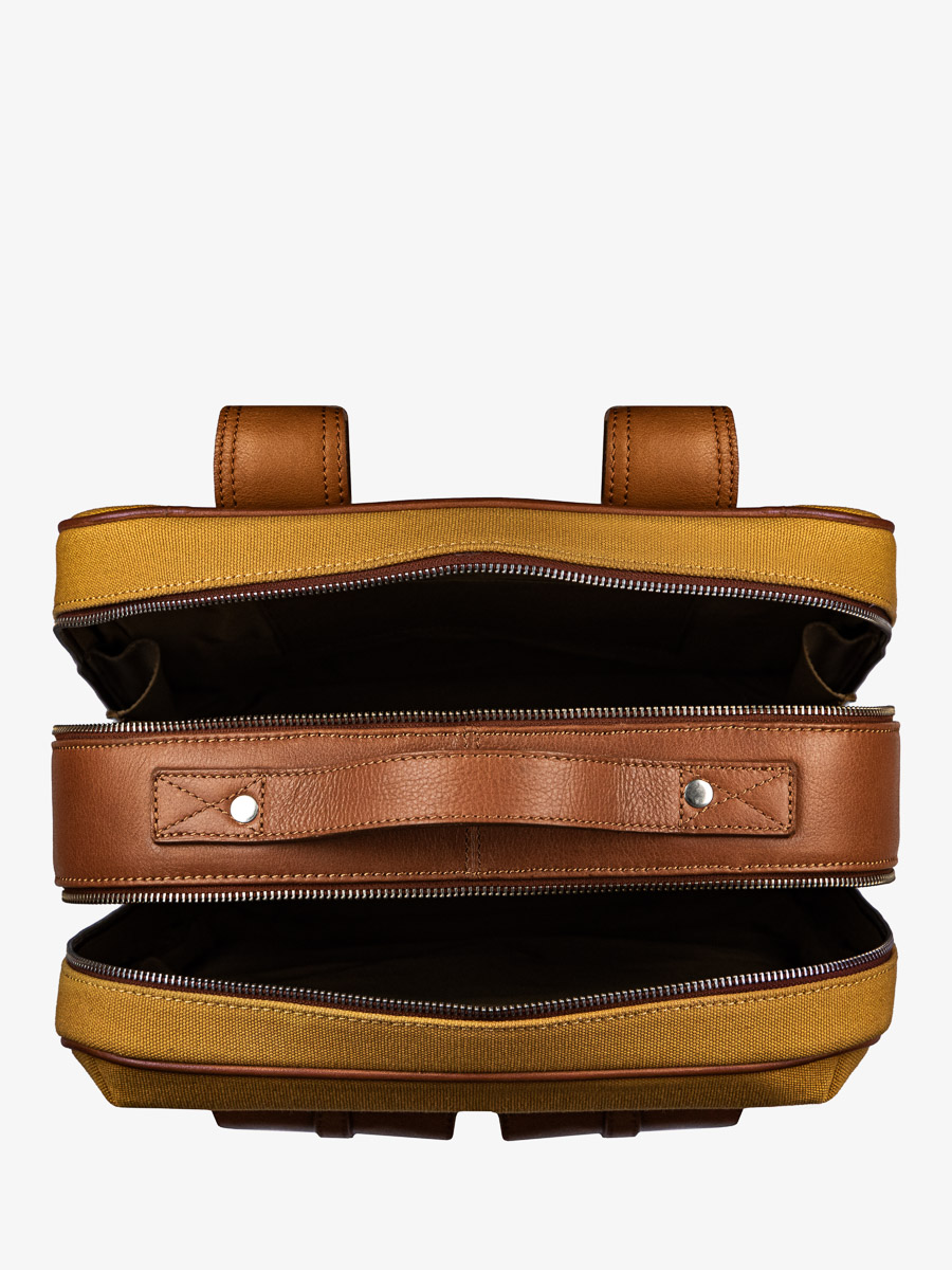 foto-vista-portata-zaino-in-pelle-unisex-giallo-naturale-urbain-tela-safran-paul-marius-b08-ol-yc