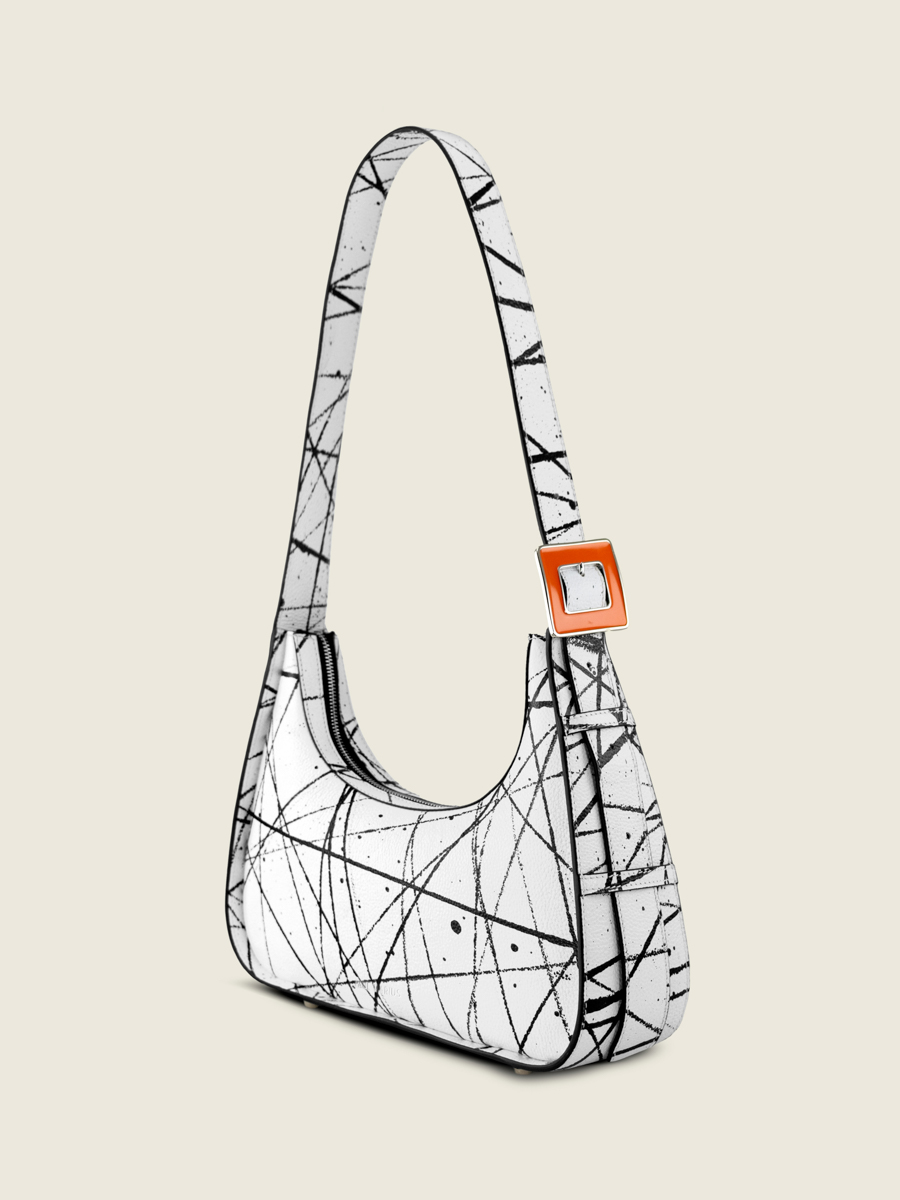 borsa-baguette-in-pelle-bianca-nera-arancione-victoire-arty-01-vista-laterale-w54-art1-b-w