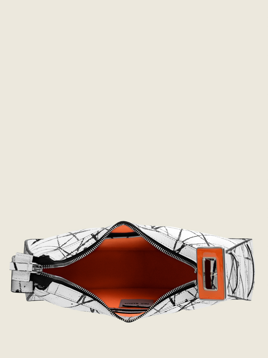 borsa-baguette-in-pelle-bianca-nera-arancione-victoire-arty-01-vista-interna-w54-art1-b-w