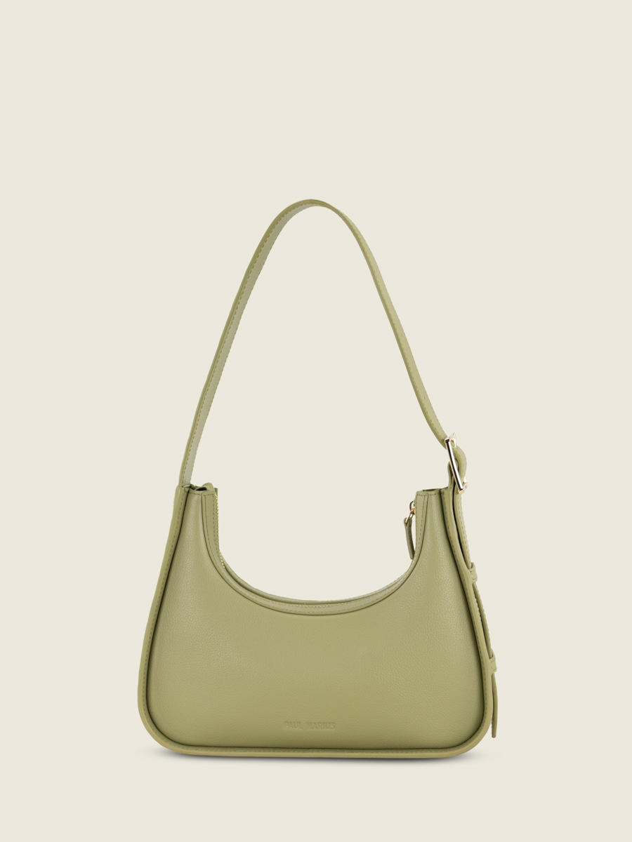 mini-borsa-baguette-in-pelle-verde-Victoire XS-mandorla-vista-frontale-w54xs-al