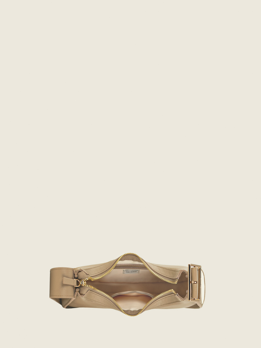 mini-borsa-baguette-in-pelle-marrone-Victoire XS-taupe-vista-interna-w54xs-bei