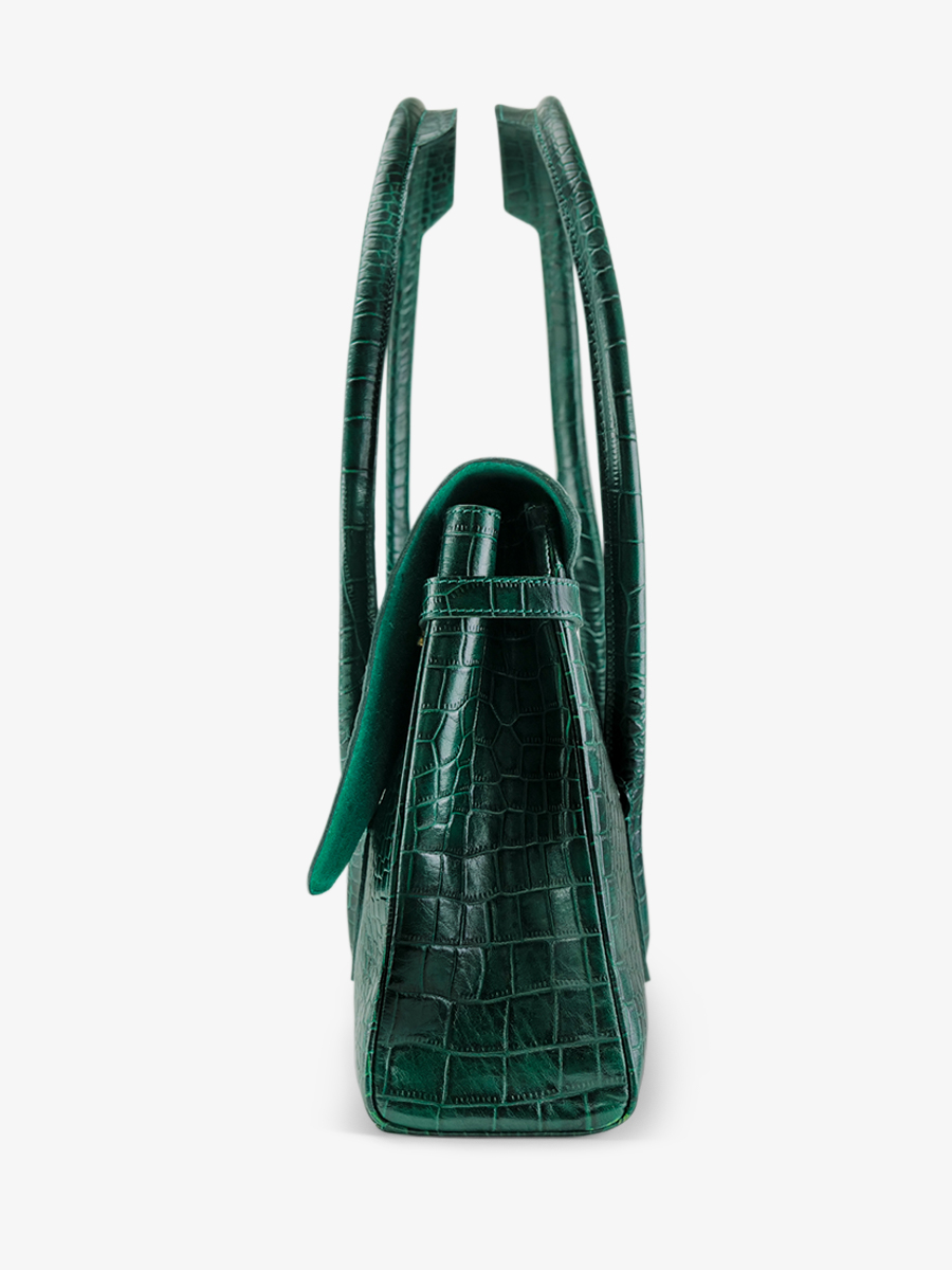 foto-vista-laterale-borsa-a-mano-in-pelle-donna-colette-m-alligator-verde-paul-marius-w028m-a-dg