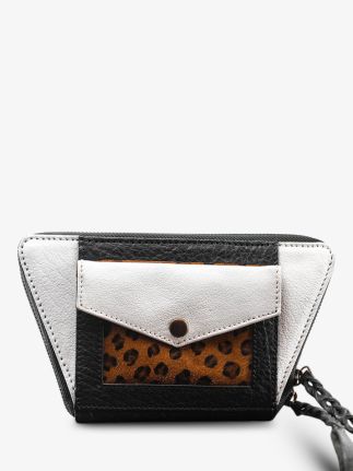 LePortefeuille Emma Leopard - Nero / Bianco