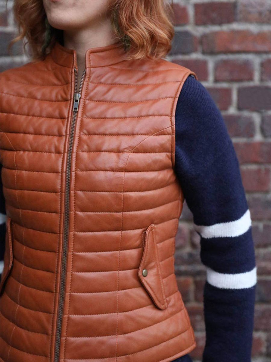 foto-vista-laterale-piumino-donna-in-pelle-marrone-ladoudoune-femme-naturel-paul-marius-wcw-l-xs