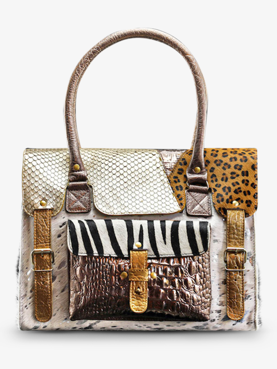 foto-vista-frontale-borsa-a-tracolma-in-pelle-da-donna-argento-dorato-rame-lerive-gauche-m-chimere-argente-dore-cuivre-paul-marius-w01m-ch-s-g-c