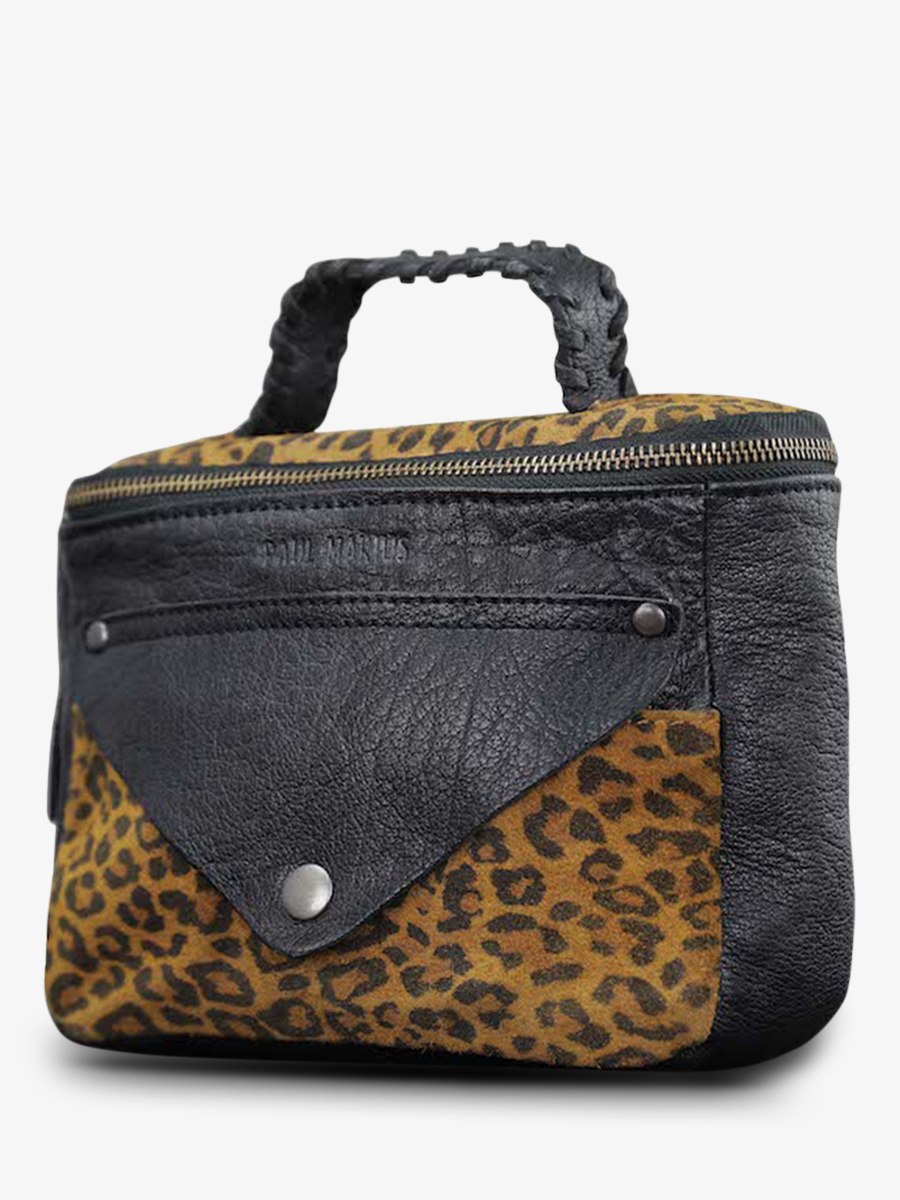 foto-vista-laterale-borsa-a-tramonto-in-pelle-da-donna-nera-legavroche-riedizione-leopardata-nera-paul-marius-w26-lp-b