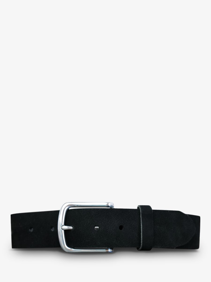 foto-vista-frontale-cintura-in-pelle-per-uomo-e-donna-nera-laceinture-magnifique-nubuck-40mm-nera-paul-marius-cdv-40-n-b