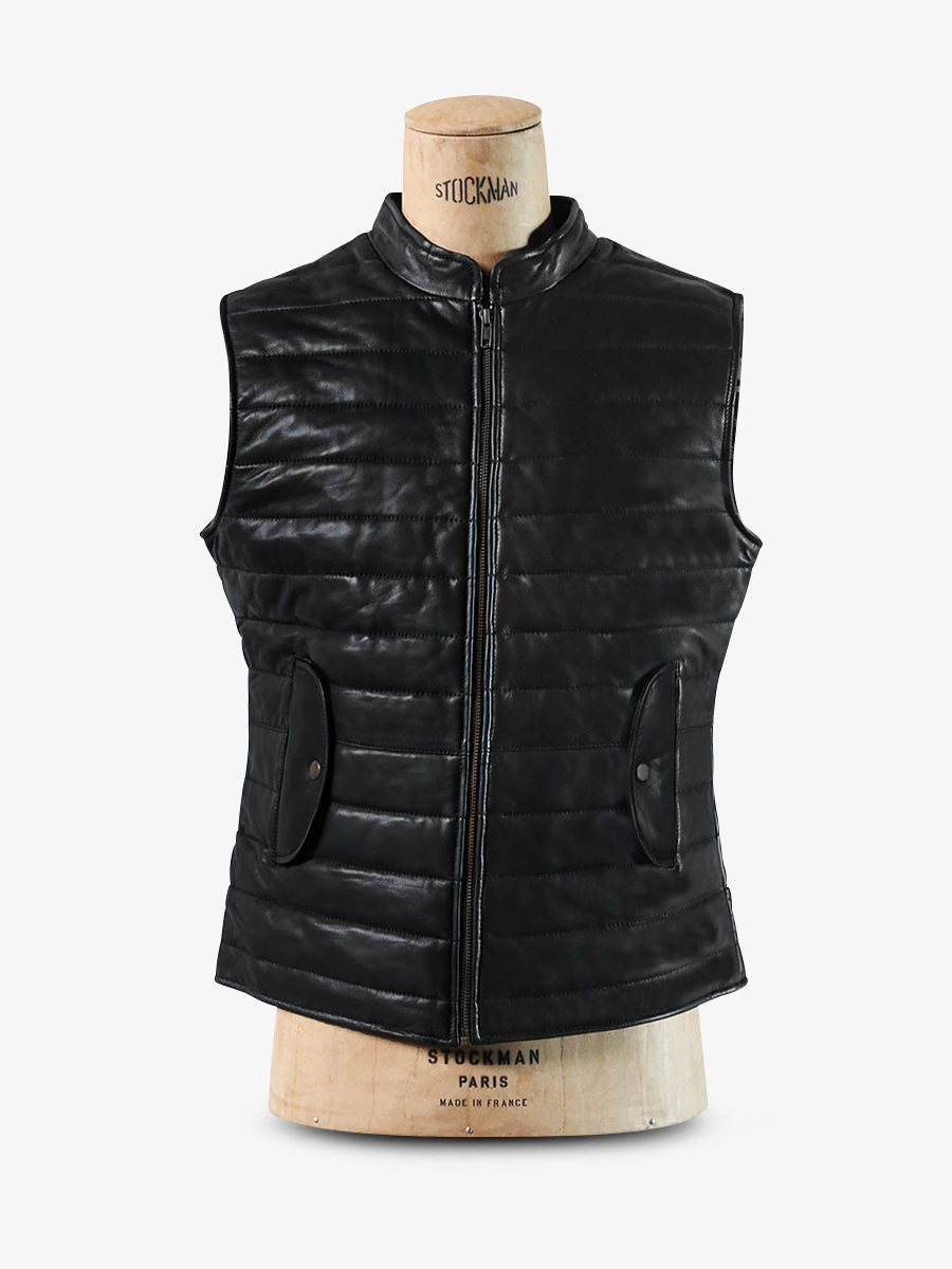 foto-vista-frontale-piumino-uomo-in-pelle-nera-ladoudoune-homme-noir-paul-marius-wcm-b-s