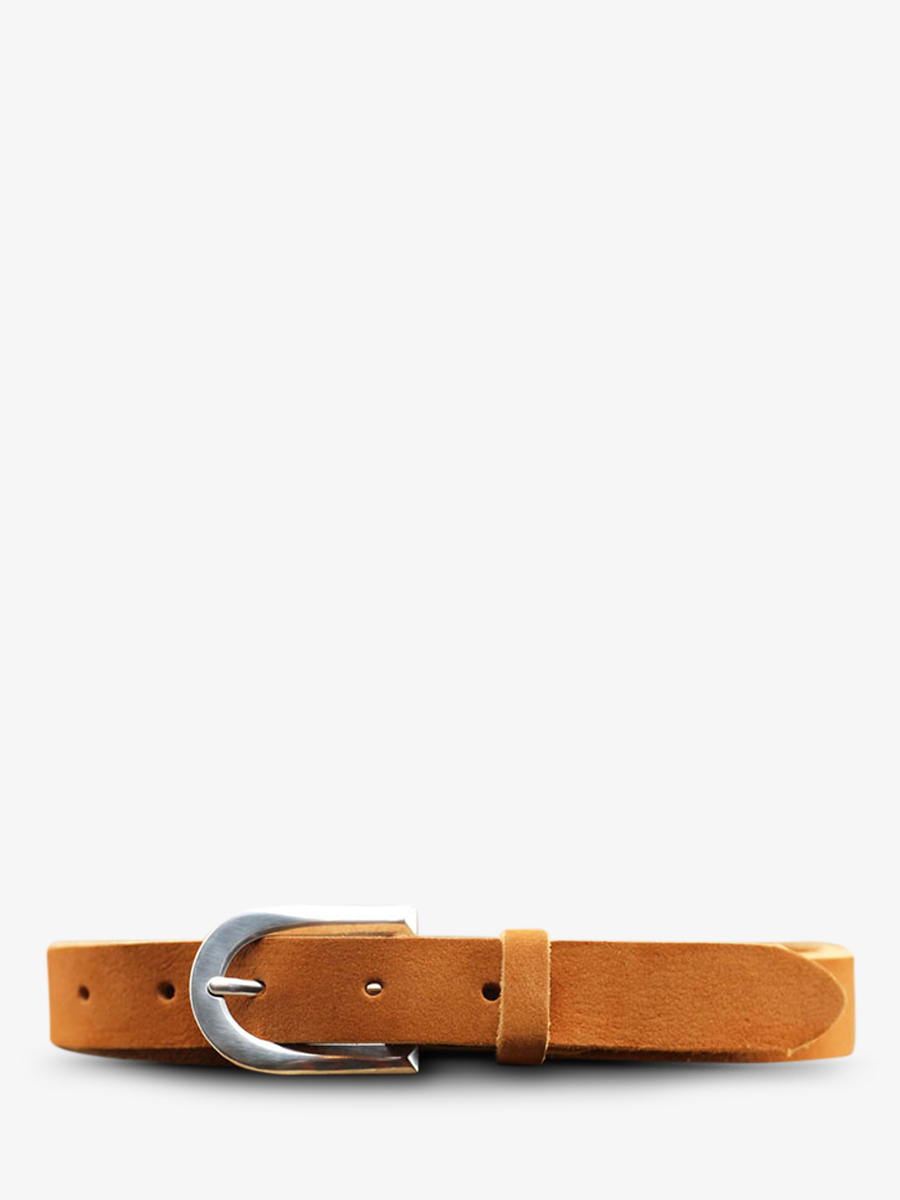 foto-vista-frontale-cintura-in-pelle-per-uomo-e-donna-marrone-laceinture-magnifique-nubuck-25mm-naturale-paul-marius-cdv-25-n-l