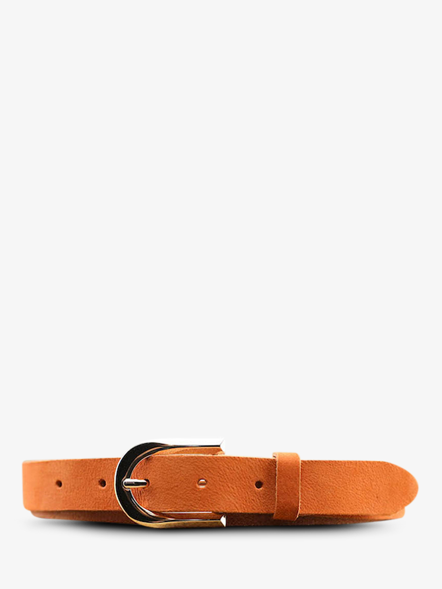 foto-vista-frontale-cintura-in-pelle-per-uomo-e-donna-orange-laceinture-magnifique-nubuck-25mm-orange-paul-marius-cdv-25-n-o