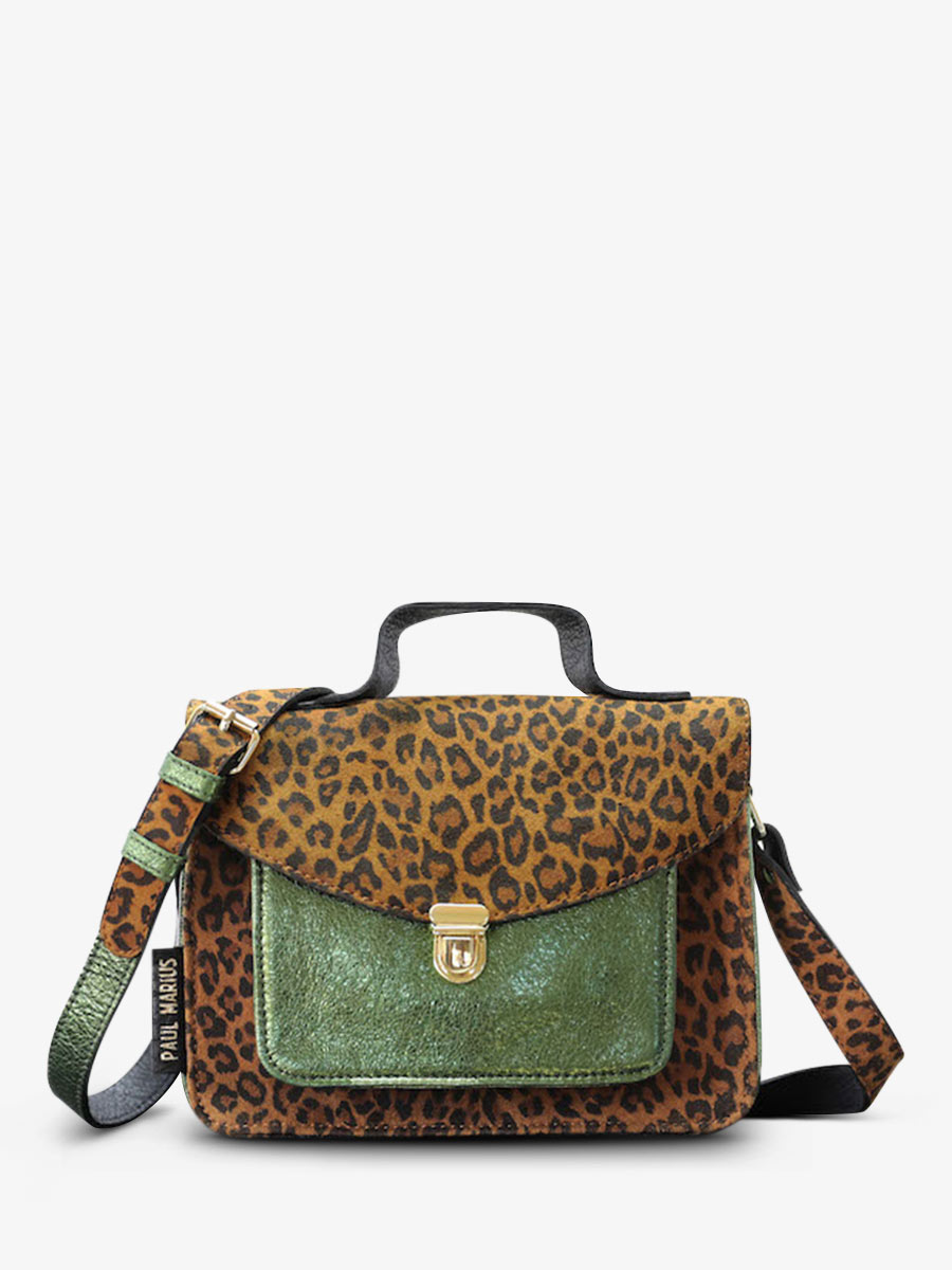 foto-vista-frontale-borsa-a-tracolma-in-pelle-donna-marrone-verde-mademoiselle-george-leopard-naturale-kaki-metallizzato-paul-marius-w05-lp-l-mcgr