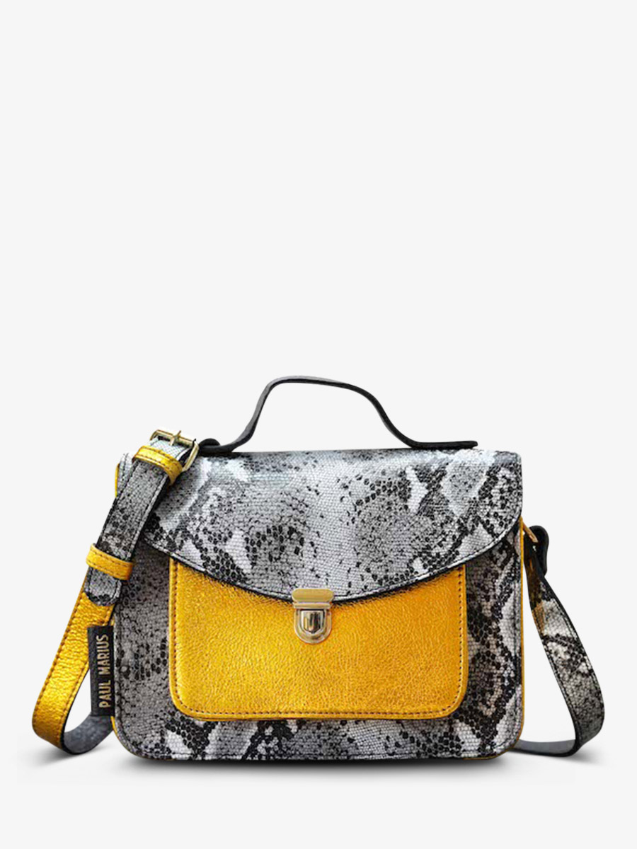 foto-vista-frontale-borsa-a-tracolma-in-pelle-donna-grigio-giallo-mademoiselle-george-pitone-granito-giallo-metallizzato-paul-marius-w05-p-w-mcy