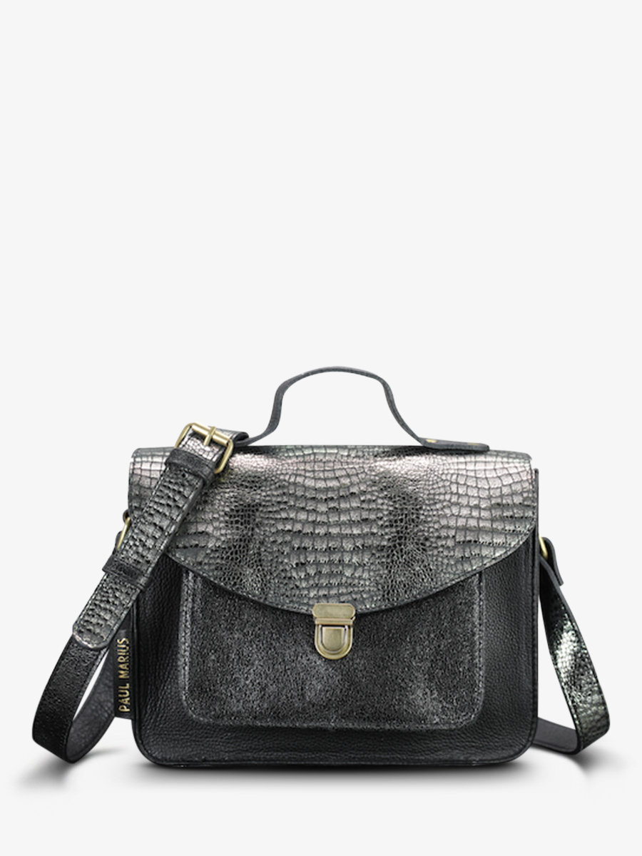 foto-vista-frontale-borsa-a-tramonto-in-pelle-donna-mademoiselle-george-onyx-paul-marius-w05-onyx