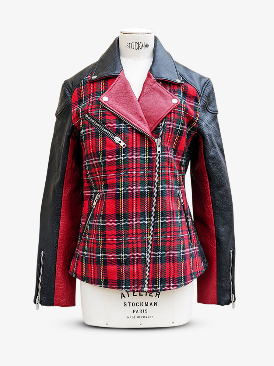 foto-materiale-perfecto-in-pelle-da-donna-rossa-leperfecto-tartan-rossa-paul-marius-wpj-sco-r-s36