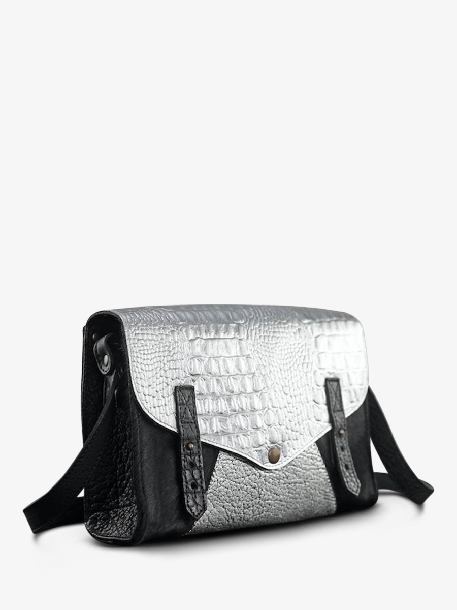 foto-vista-laterale-borsa-a-tramonto-in-pelle-donna-argento-nero-lindispensable-caiman-argento-nero-paul-marius-w08-c-s-b