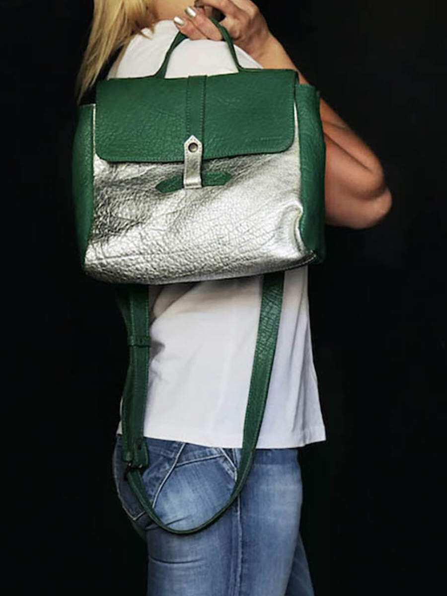 foto-portafoglio-borsa-a-tramoggia-in-pelle-donna-verde-argento-lecorneille-verde-giungla-argento-paul-marius-w23-gr-s