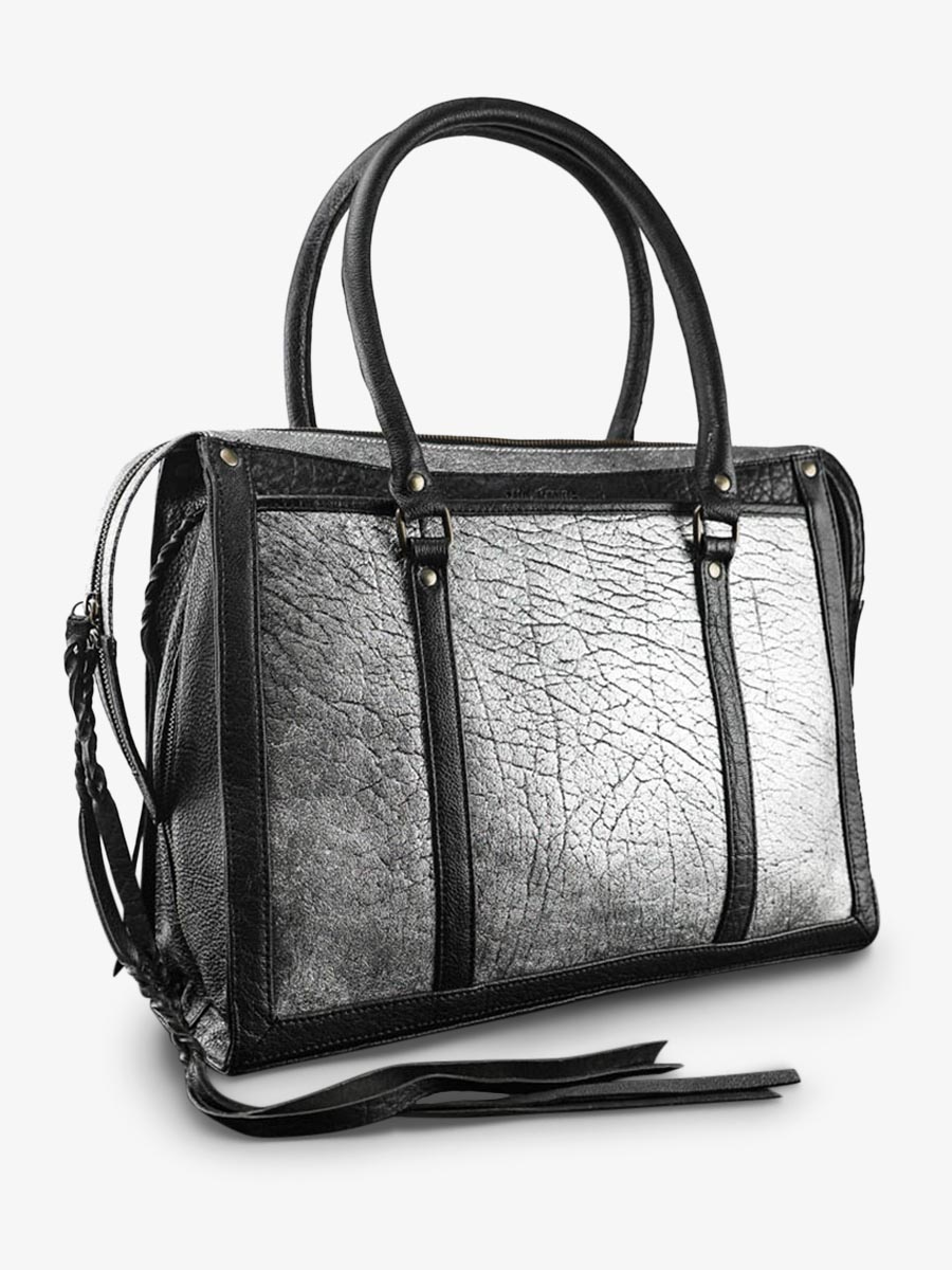 foto-vista-laterale-borsa-a-mano-in-pelle-business-argento-nero-lerive-droite-l-argento-nero-paul-marius-w19l-s-b