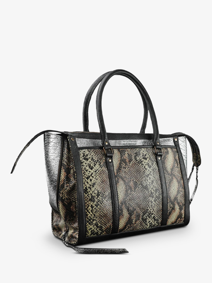 foto-vista-laterale-borsa-a-mano-in-pelle-donna-argento-nero-lerive-droite-m-python-argento-nero-paul-marius-w19m-p-s-b