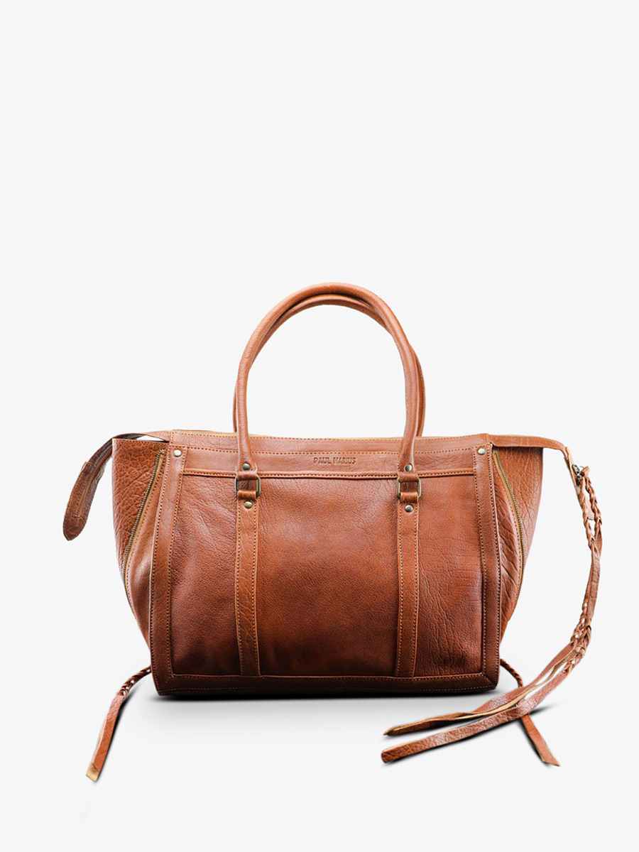 foto-vista-frontale-borsa-a-mano-in-pelle-donna-marrone-lerive-droite-m-naturale-paul-marius-w19m-l