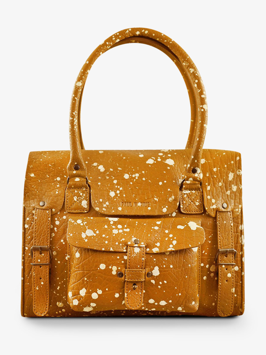 foto-vista-frontale-borsa-a-tramoggia-in-pelle-donna-gialla-lerive-gauche-artista-m-safran-paul-marius-w01m-a-y