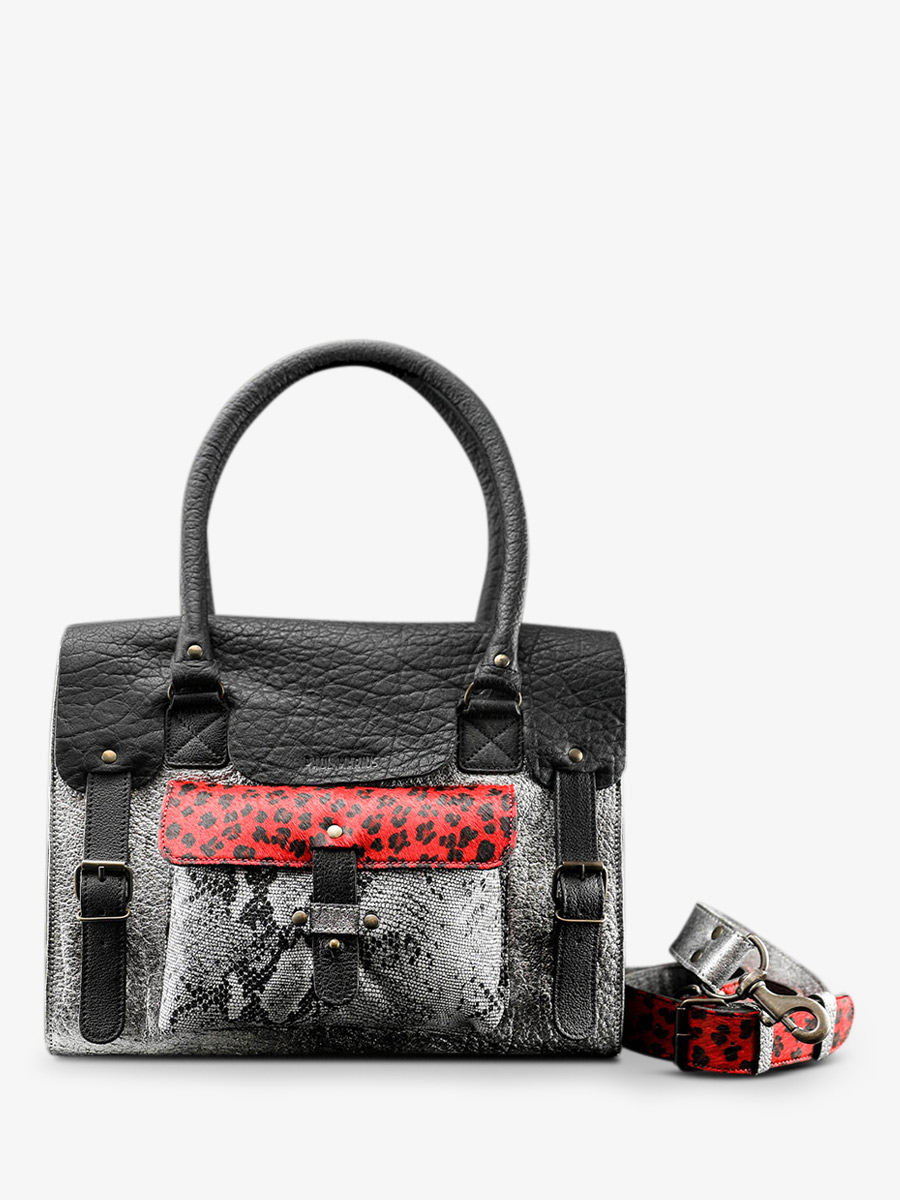 foto-vista-posteriore-borsa-a-tramoggia-in-pelle-da-donna-argento-nero-rosso-lerive-gauche-m-chimere-argente-noir-rouge-paul-marius-w01m-s-b-r