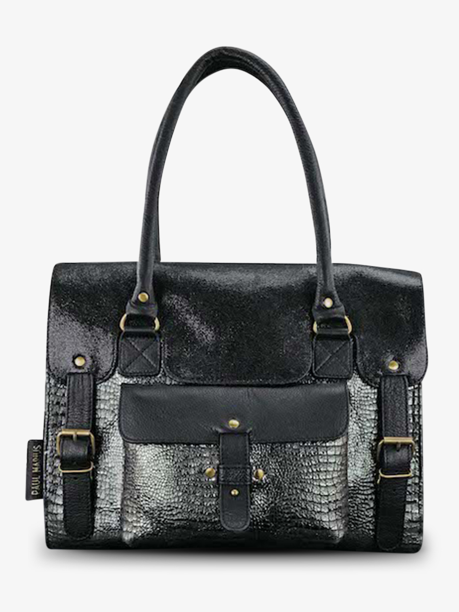 foto-vista-frontale-borsa-a-tramoggia-in-pelle-donna-lerive-gauche-m-onyx-paul-marius-w01m-onyx