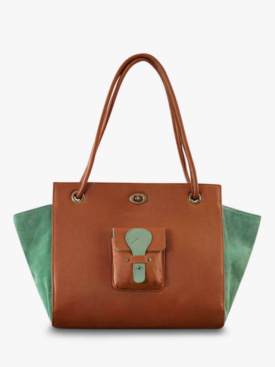 foto-vista-frontale-borsa-a-mano-in-pelle-paulmarius-marrone-verde-madame-m-verde-naturale-mandorla-paul-marius-m48-l-ga